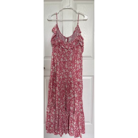 J.Crew Tiered maxi dress in tossed floral pink white sleeveless XXL - Picture 9 of 13